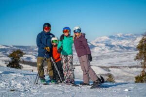Family skiing at Granby Ranch